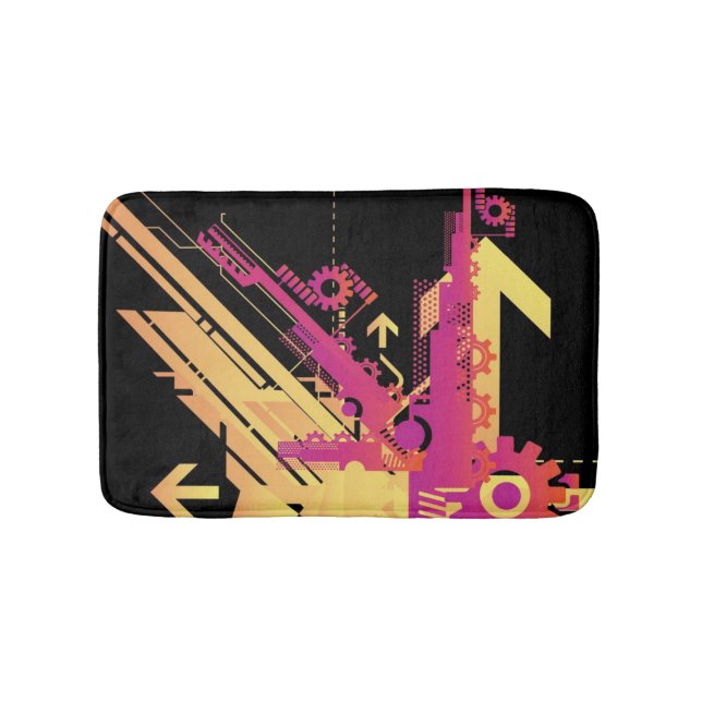 Alfombrilla De Baño Fondo de semitono técnico 7 (Anverso)