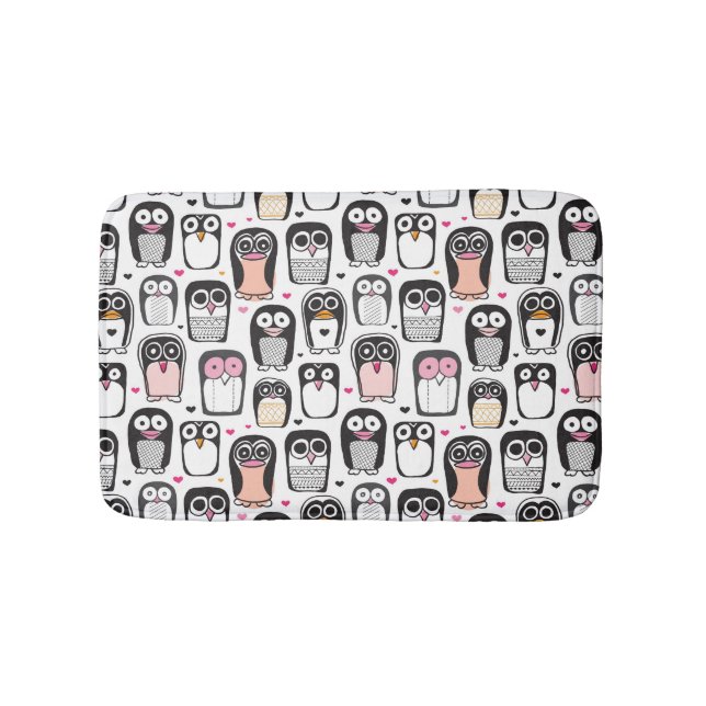 Alfombrilla De Baño fondo del ilustracion del pájaro del pingüino (Anverso)