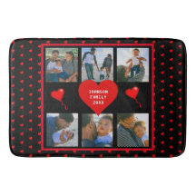 Fondo negro del corazón de la familia Collage de f