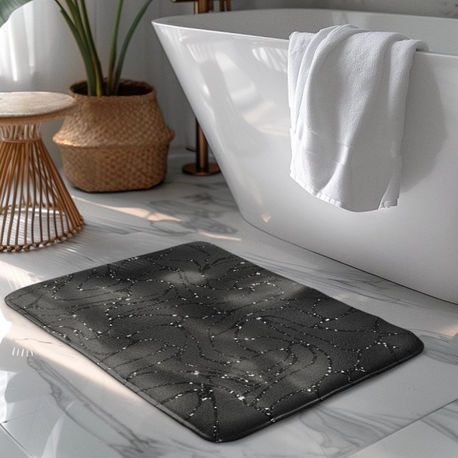 Alfombrilla De Baño Fondo purpurinoso monocromático negro (Subido por el creador)