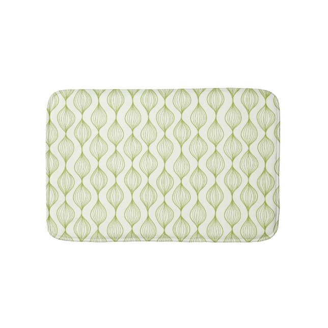 Alfombrilla De Baño Fondo verde del patrón vertical del ogo (Anverso)