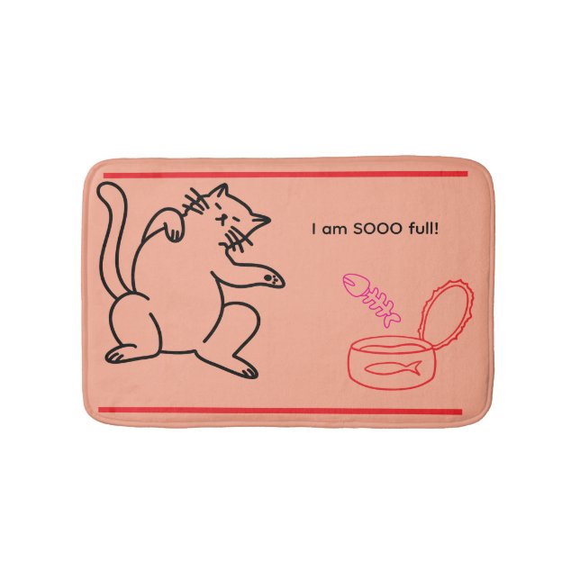 Alfombrilla De Baño Food Coma Cat Plush Bath Mat (Anverso)