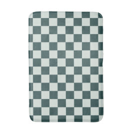Alfombrilla De Baño Forest green moss checkerboard pattern