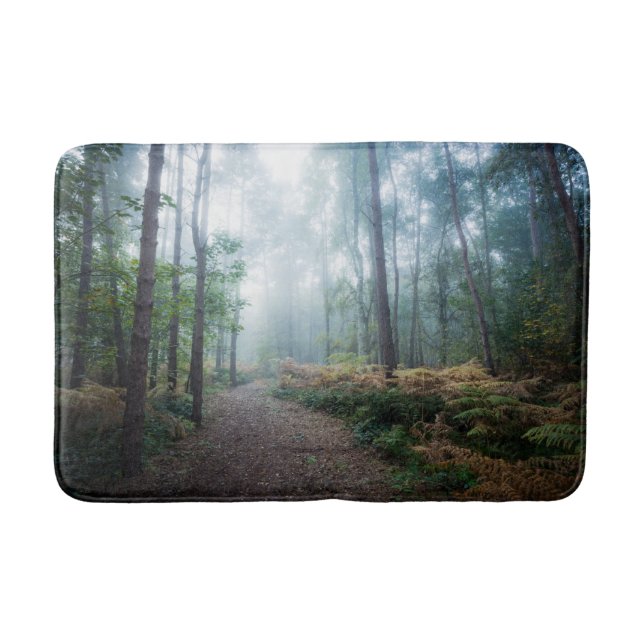 Alfombrilla De Baño Forests | Dark Foggy Woods Norfolk UK (Anverso)