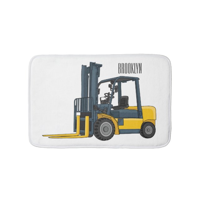 Alfombrilla De Baño Forklift cartoon illustration (Anverso)