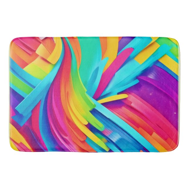 Alfombrilla De Baño Formas abstractas vibrantes (Anverso)