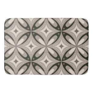 Alfombrilla De Baño Formas circulares retro beige y marrón
