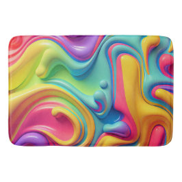 Alfombrilla De Baño Formas de fluidos arcoiris plásticos