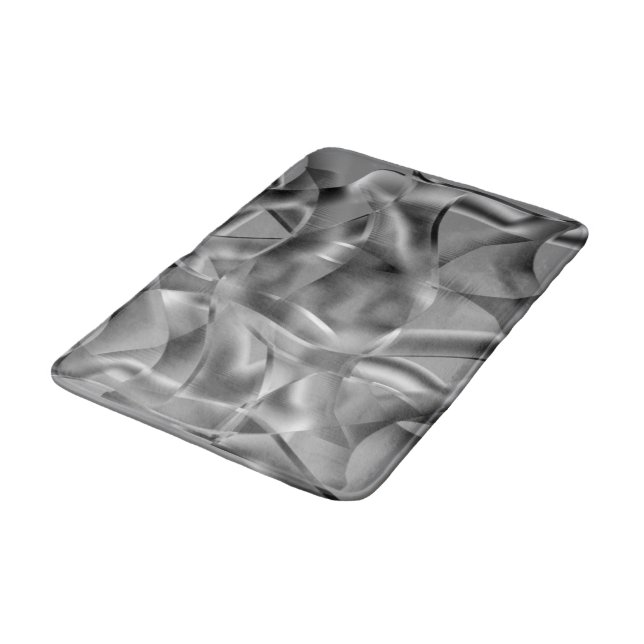 Alfombrilla De Baño Formas grises curvadas, con tonos luminosos (Angular)