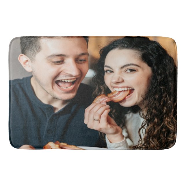 Alfombrilla De Baño Foto de comer tocino personalizar (Anverso)