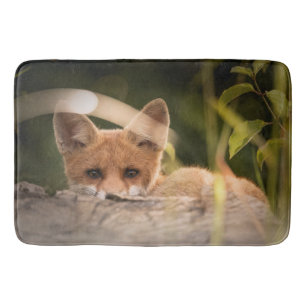 Alfombrilla De Baño Foto de un Pequeño Naranja Fox