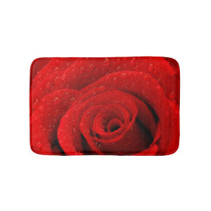 Alfombrilla De Baño Foto del fondo del rosa rojo