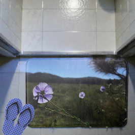 Alfombrilla De Baño Fotografía de Flores Azules