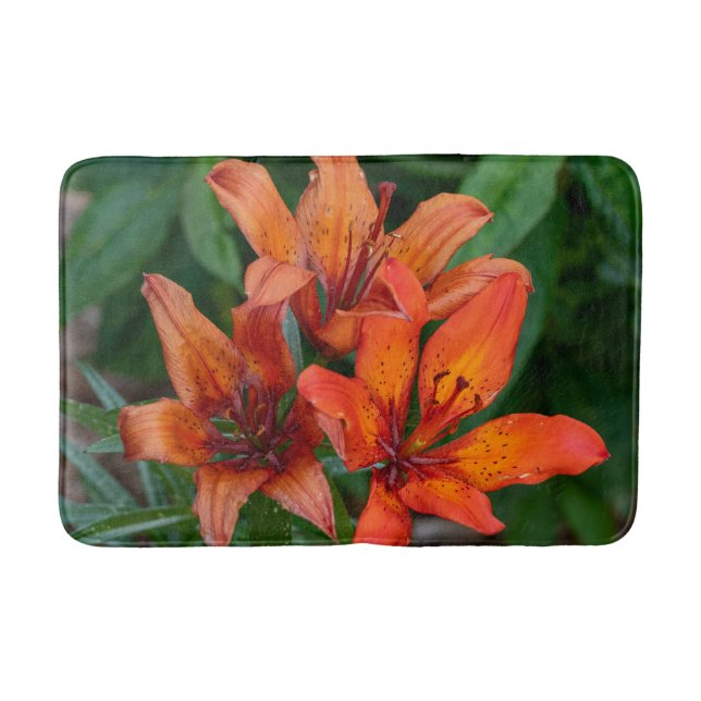 Alfombrilla De Baño Fotografía de flores, Naranja Day Lily (Anverso)