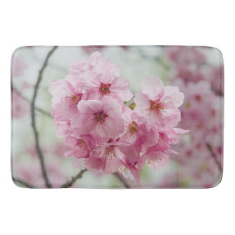 Alfombrilla De Baño Fotografía de flores rosadas de cerezo en flor