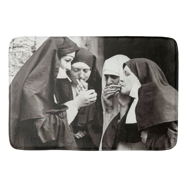 Alfombrilla De Baño Fotografía de las monjas humeantes de la época (Anverso)