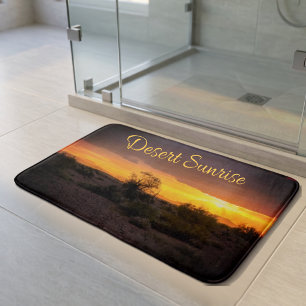 Alfombrilla De Baño Fotografía de paisaje del desierto cálido al amane