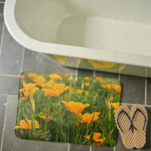 Alfombrilla De Baño Fotografía de parches de amapola de California