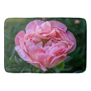 Alfombrilla De Baño Fotografía de Peonía Rosa Floral