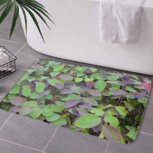 Alfombrilla De Baño Fotografía de Ramas de Hojas Rojas y Verdes