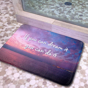 Alfombrilla De Baño Fotografía del Atardecer del Océano Púrpura Sueña 