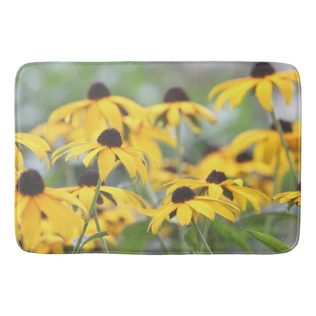 Alfombrilla De Baño Fotografía floral profunda amarilla (Anverso)