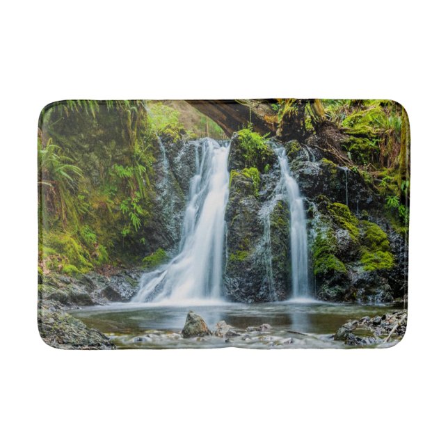 Alfombrilla De Baño Fotos de hermosa cascada, río, bosque (Anverso)