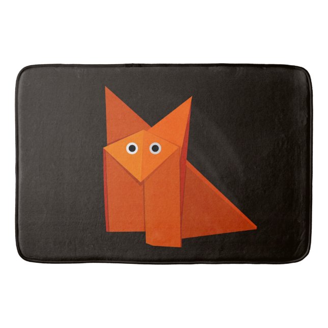 Alfombrilla De Baño Fox lindo oscuro de Origami (Anverso)