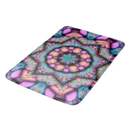 Alfombrilla De Baño Fractal Mandala Floral Psicodelia