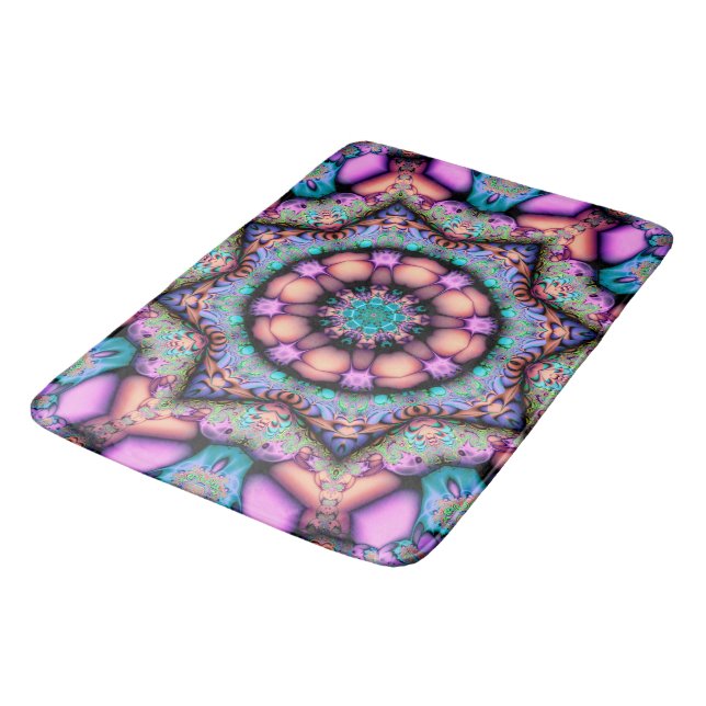 Alfombrilla De Baño Fractal Mandala Floral Psicodelia (Angular)