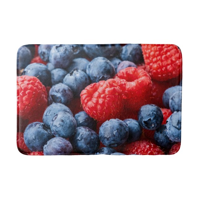 Alfombrilla De Baño Frambuesas y arándanos (Anverso)
