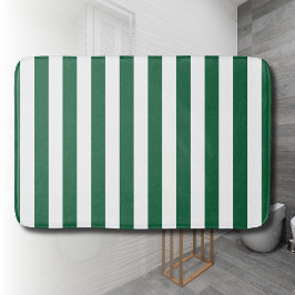 Alfombrilla De Baño Frasco clásico de época franjas verde y blanca