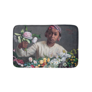 Alfombrilla De Baño Frederic Bazille - Joven mujer con peonías