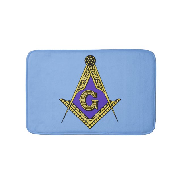 Alfombrilla De Baño Freemason (azul) (Anverso)
