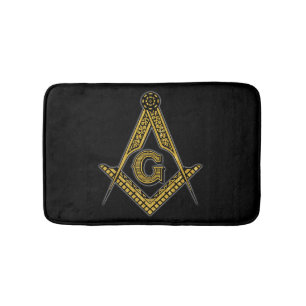 Alfombrilla De Baño Freemason (negro y oro)