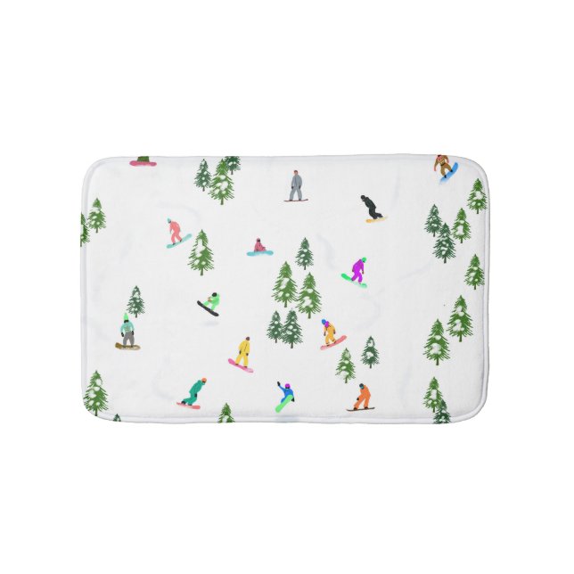 Alfombrilla De Baño Freeride Snowboarder Ilustracion Snowboarding (Anverso)