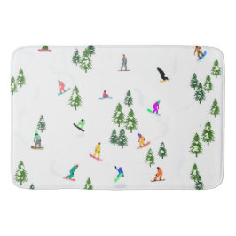 Alfombrilla De Baño Freeride Snowboarder Ilustracion Snowboarding
