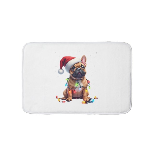 Alfombrilla De Baño French Bulldog Xmas Lighting Santa French Bulldog  (Anverso)