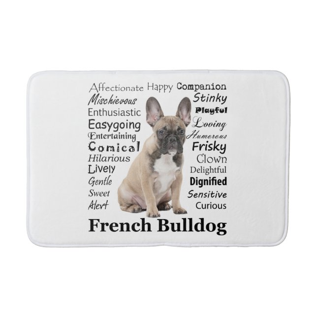 Alfombrilla De Baño Frenchie Traits Bath Mat (Anverso)