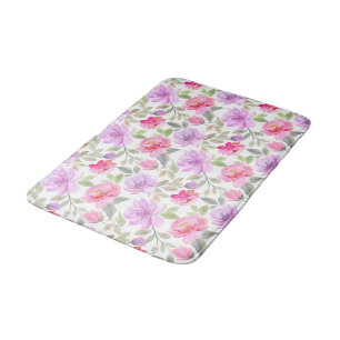 Alfombrilla De Baño Fresco Ambiente de Primavera: Diseño Floral Rosa y