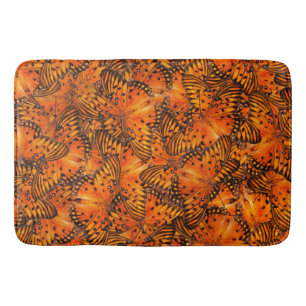 Alfombrilla De Baño Frito del Golfo Pérsico naranja mariposa marrón