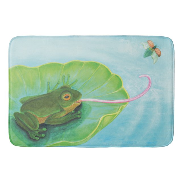 Alfombrilla De Baño Frog Catating Bug (Anverso)