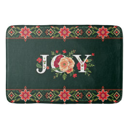 Alfombrilla De Baño frontera floral de JOY navidad
