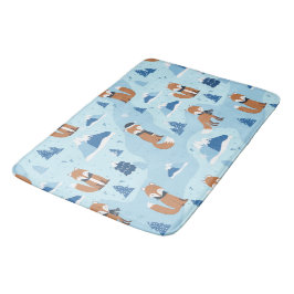Alfombrilla De Baño Frosty Winter Foxes