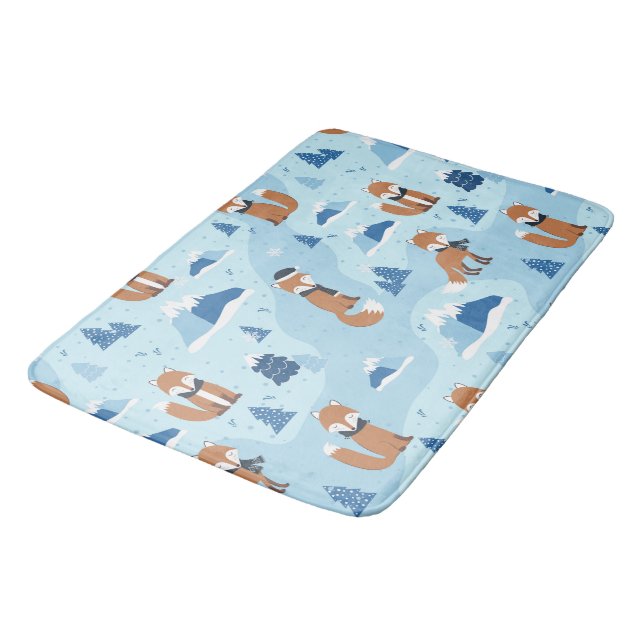 Alfombrilla De Baño Frosty Winter Foxes (Angular)