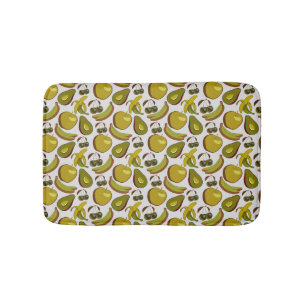 Alfombrilla De Baño Frutos tropicales sin soldadura patrón amarillo y 
