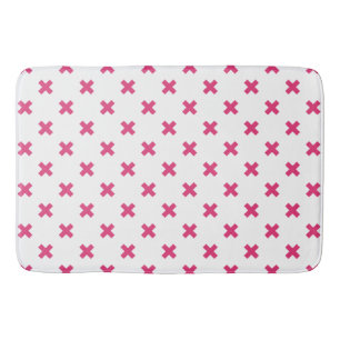 Alfombrilla De Baño Fuchsia cruza puntos en blanco