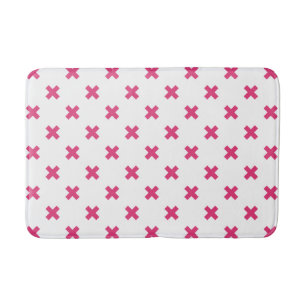 Alfombrilla De Baño Fuchsia cruza puntos en blanco