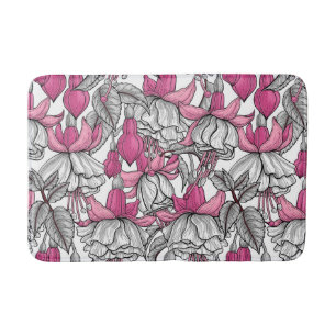 Alfombrilla De Baño Fuchsia en blanco y rosa