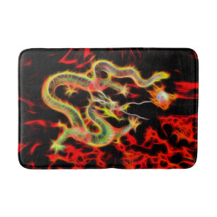 Alfombrilla De Baño Fuego dragón en energía afortunada